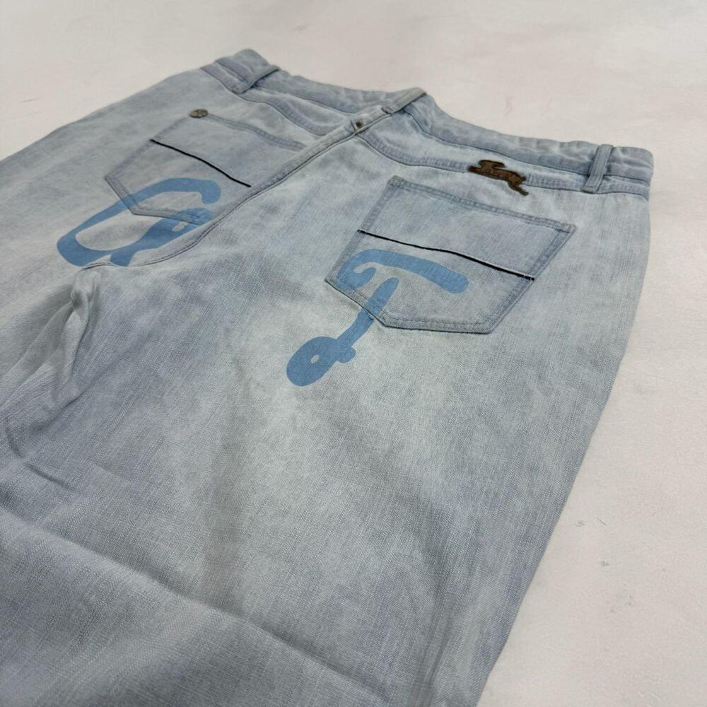 Vintage y2k grunge embroidered rare archive baggy wide leg skater jeans - Picture 2 of 6